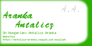 aranka antalicz business card